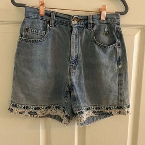 Liz Claiborne Blue Jean Shorts with Lace Trim